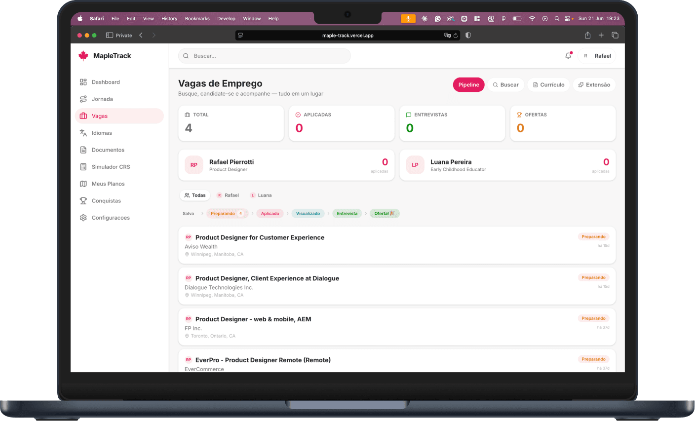 Job search tracker
