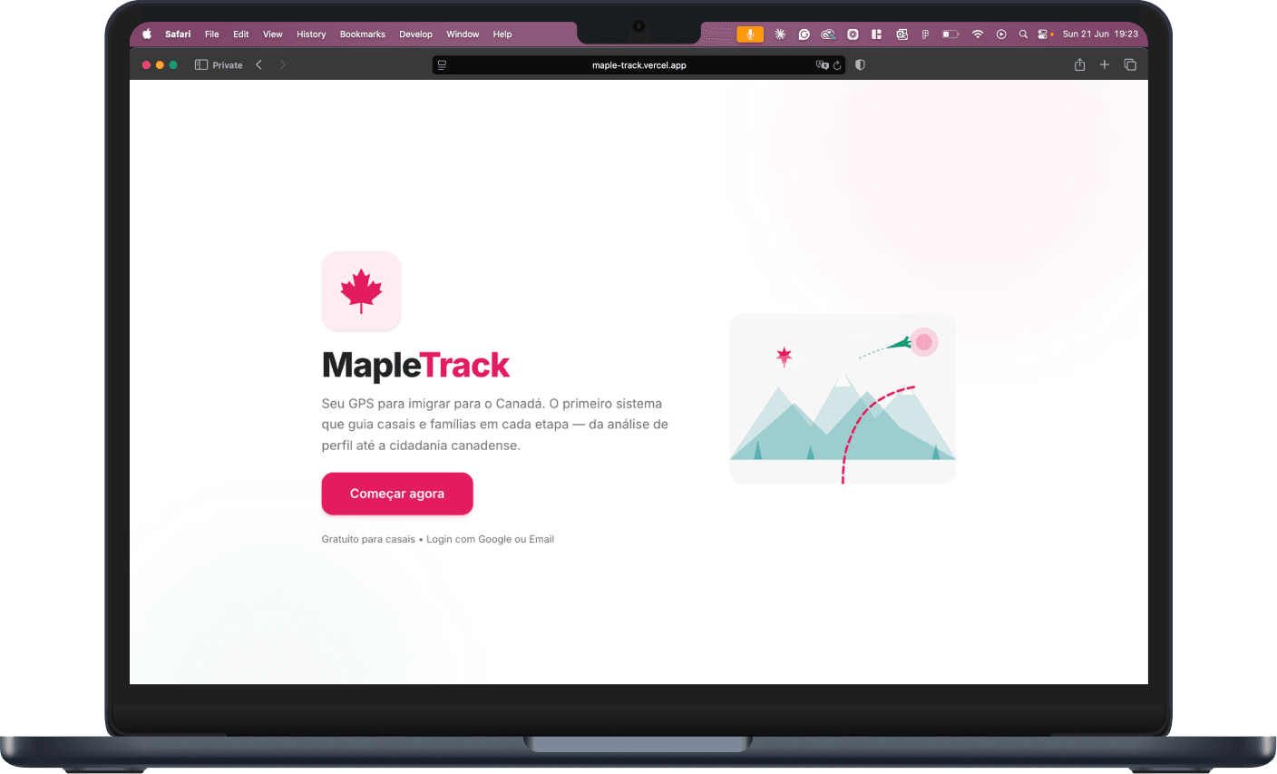 MapleTrack landing page