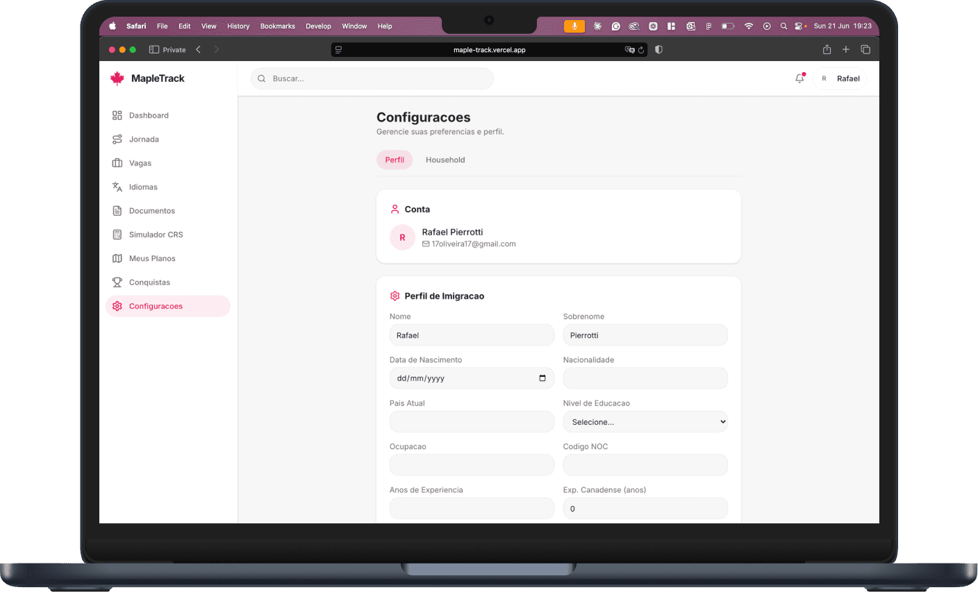 Settings — household management